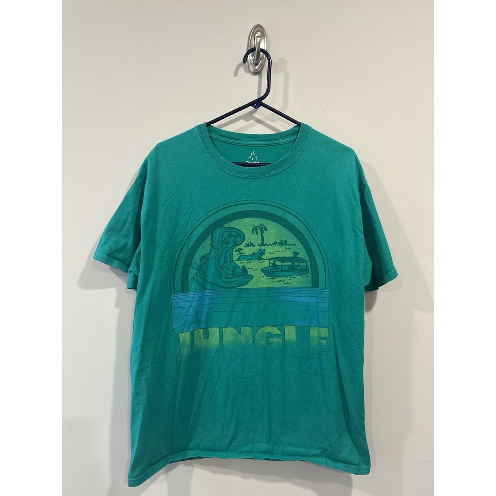 Disneyland Jungle Cruise Safari Green Graphic Short Sleeve T-Shirt Adult L